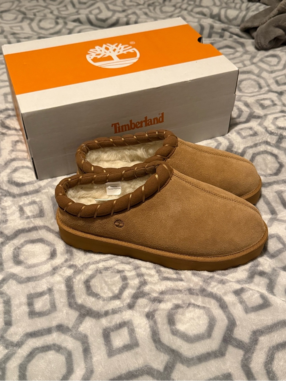 Timberland chestnut platform Slip-On clogs